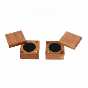 Custom Wood <b>Ring</b> <b>Box</b> Holder, Double Slot Wedding & Engagement <b>Ring</b> <b>Box</b>, <b>Ring</b> <b>Bearer</b> with Transparent Lid & Wood Base - Product Image 3