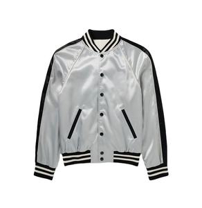 Veste de baseball en satin pour homme avec boutons-pression, personnalisable, marque privée, fabricant de mode OEM ODM - Product Image 4