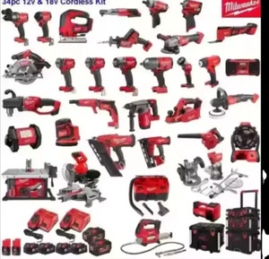 Venta al por Mayor del Kit Combinado Inalámbrico MilwaukeeS 2695-34 / 2896-26 M18 FUEL de 18V con 34 Piezas y Batería de Litio-Ion - Product Image 1