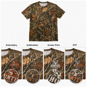 T-shirt à manches courtes pour homme, camouflage, col rond, coupe classique, respirant, en polyester tricoté, imprimé numérique, séchage rapide, pour perfectionnistes - Product Image 2