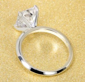 แหวนหมั้นเพชรโมอิสซาไนต์ทรงเรเดียนท์คัท ชุบทอง 14K เงินแท้ 925  แหวนแต่งงานหรูหราสำหรับวันครบรอบ - Product Image 3