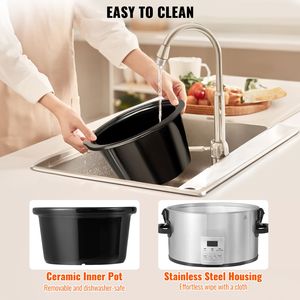 Pentola elettrica digitale da 8QT 320W con timer da 20 ore e coperchio in ceramica - Product Image 6