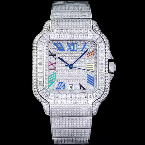 Crystal Glow Premium iced out Moissanite Diamond Quartz Watch for Men with Precision Movement and Clean Design - Product Image 1