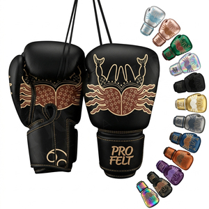 Guantes de Boxeo de Piel Sintética Resistentes y Ajustables con Diseño de Logotipo de Marca Personalizado para Hombres y Mujeres, en Oferta - Product Image 1