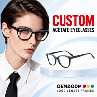 Montures optiques en acétate de haute qualité, lunettes de vue œil-de-chat personnalisées professionnelles, montures de lunettes à verres incolores pour femmes