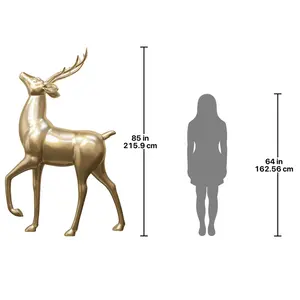 Estatua de Animal de Aluminio Chapada en Oro Hecha a Mano por Diseñador, Figura Elegante Moderna de Estilo Antiguo Pulido para Decoración del Hogar - Product Image 2