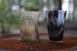 Mug à bière artisanal en corne de buffle avec bordure en laiton, de haute qualité, pour l'eau ou la bière. - Product Image 6