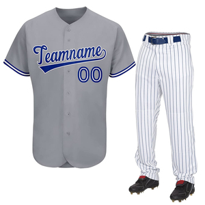 Uniforme de Béisbol Personalizado de Alta Calidad ODM OEM, Conjunto de Camiseta y Pantalones con Logotipo del Equipo Serigrafiado, Absorbe la Humedad, para Usar en Todas las Estaciones - Product Image 4