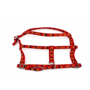 Harnais pour cheval en nylon fait main, motif rouge personnalisé, avec ferrures argentées, ajustement réglable, vente en gros - Product Image 6