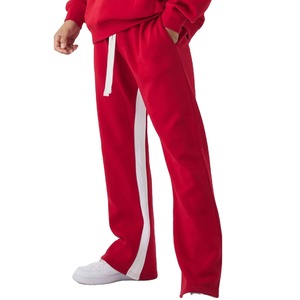 Men's Red Hooded <b>Tracksuit</b> Casual Sweatshirt Pants Set Full Length Loose Fit Side Pockets Autumn Wear - Product Image 5