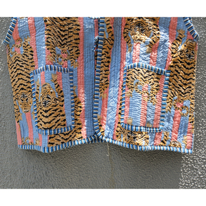 Chaleco acolchado sin mangas para mujer, estampado de tigre, abrigo de algodón, ropa exterior informal de invierno con bolsillos, chaleco acolchado, regalo para ella - Product Image 5