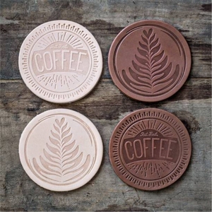 En gros, sous-verres carrés en similicuir, tapis de table imperméables et résistants à la chaleur pour tasses à café, ensemble avec support - Product Image 5