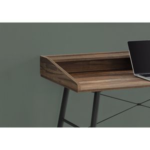 Scrivania Moderna Contemporanea da 48 Pollici per Ufficio Domestico con Ripiani Portaoggetti, Laminato Marrone e Metallo Nero per Lavoro con Laptop - Product Image 3