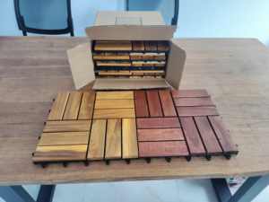 Tarima de acacia para jardín, tamaño 30 x 30 cm, antideslizante, impermeable, fácil de instalar, decoración para jardín, terraza, patio trasero, resistente a la intemperie. - Product Image 6