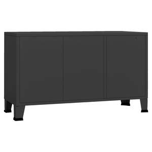 Credenza Rettangolare in Metallo Nero con Vetro, Dimensioni Medie, Arredamento Moderno per la Casa - Product Image 5