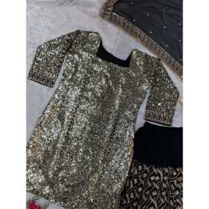 Belle fête porter haut Plazzo Dupatta ensemble avec broderie pour femmes - Product Image 6