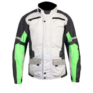 Blouson de moto protecteur avec protections CE, respirant, pour le tourisme et l'été, réfléchissant noir et bleu - Product Image 3