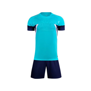 Conjunto de Camiseta de Fútbol Azul para Hombre con Pantalones Cortos Azul Marino, Poliéster que Absorbe la Humedad, Cuello Redondo, Manga Corta, Ajuste Atlético, para Todas las Temporadas - Product Image 5