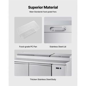 Frigorifero Commerciale da 67 Pollici con Piano di Lavoro Ultra Largo da 20 Pollici per Preparazione Pizza, Tavolo da Lavoro Singolo per Preparazione Alimenti da 20,3 Cu.Ft. - Product Image 4