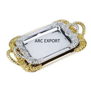 Plateau de style moderne antique en argent et or de luxe, meilleur matériau, style unique décoratif - Product Image 1