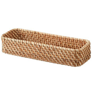 ถาดเสิร์ฟอเนกประสงค์ทำมือจากหวายธรรมชาติ ทนทาน เป็นมิตรกับสิ่งแวดล้อม พร้อมหูจับ ตะกร้าหวายสานทรงตื้น สำหรับใส่ผลไม้และอาหาร - Product Image 1