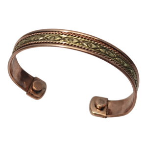 Pulsera Magnética de Cobre Puro con Doble Elemento, Joyería Moderna de Terapia Curativa para Bautizo, Equilibrio Energético, Bienestar y Vibraciones Positivas - Product Image 2