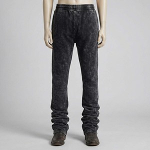 Pantalones Deportivos Negros Vintage con Lavado Ácido para Hombre, Pantalones Formales de Algodón Grueso, Joggers Acampanados con Acabado Mate Suave y Ecológico - Product Image 1