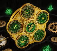 Vente en gros : Roue à dés de jeu de rôle rotative avec boîte d'emballage, dés métalliques rotatifs en bronze antique, dés de roulette 7-en-1 pour TTRPG