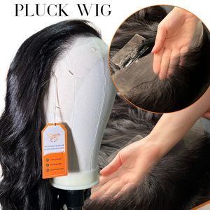100% Human Hair Wigs Glueless HD <b>Lace</b> Front Wig Double Drawn Raw Vietnamese Hair <b>Black</b> Color Bone Straight Virgin Hair - Product Image 5