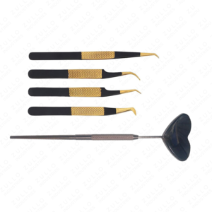 Juego de Espejos para Extensión de Pestañas de Acero Inoxidable en Forma de Corazón, Pinzas Antiestáticas con Logotipo Personalizado, Kit de Belleza Profesional - Product Image 3
