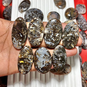 Lot de pierres précieuses en agate naturelle en forme de bâtonnets, cabochons de forme libre pour la fabrication de colliers, formes variées - Product Image 1