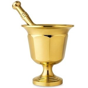 High Quality Brass Mortar And Pestle With Polish Finished For Manual <b>Coffee</b> And Spices <b>Grinder</b> Kitchenware Metal Imam Dasta - Product Image 1