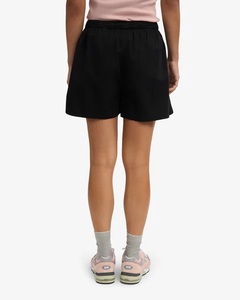 Shorts pour femmes en popeline de coton, taille mi-haute, fermeture élastique, logo personnalisé, couleur noire profonde, séchage rapide, meilleure qualité, Bangladesh - Product Image 5