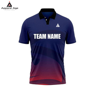 เสื้อคริกเก็ตแขนสั้นดีไซน์ใหม่คุณภาพสูง แห้งเร็ว ผลิตจากโพลีเอสเตอร์ 100% สกรีนลายแบบซับลิเมชั่นและแบบดิสชาร์จ พิมพ์ลายตามสั่ง สำหรับทุกเพศ - Product Image 2