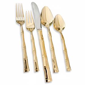 Juego de Cubiertos de Acero Inoxidable Chapado en Oro de Diseño Atractivo, Lujoso, Moderno y Sostenible para Uso en el Hogar, Hoteles y Restaurantes - Product Image 1