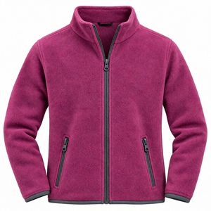 Veste polaire zippée à col montant en tissu chiné avec poches zippées, décontractée, sportive, légère, automne-hiver - Product Image 1