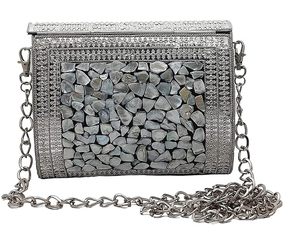 Pochette en laiton pour femme, prix abordable, pochette de soirée en métal faite à la main pour les fêtes, les mariages et les occasions festives - Product Image 5