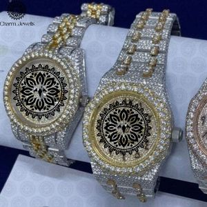 Charm Jewells Luxury Women's Stainless Steel <b>Watch</b> Round Case 38mm Analog Quartz Sapphire Crystal Folding Clasp - Product Image 2