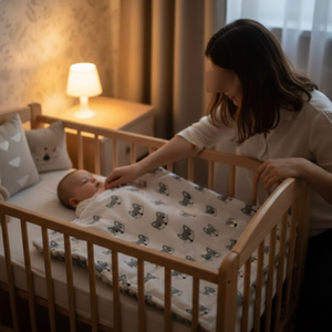 Couverture pour enfants en tricot doux, 50% coton, 50% micro-poly, écologique, quatre saisons, 70x100 cm |   Lit plat léger et confortable pour un usage quotidien - Product Image 4