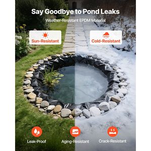 Telo in Gomma EPDM per Laghetto 15 x 15 piedi, Spessore 45 Mil, Durevole, Facile da Tagliare, Impermeabile per Laghetti Esterni - Product Image 3