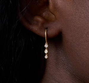 ต่างหูเพชรทรงบริลเลียนต์เคลือบทองคำ 14KT คุณภาพพรีเมียม เพชรเพาะเลี้ยงในห้องปฏิบัติการ ดีไซน์น่ารัก รับรองโดย IGI เครื่องประดับชั้นดีสำหรับผู้หญิง - Product Image 5