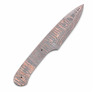 มีดสกินเนอร์ใบมีดตรงเหล็กดามัสกัสผสมทองแดง ทำมือตามสั่ง ยี่ห้อ Burraq DIY OEM สำหรับใช้ในแคมป์ปิ้งและครัว - Product Image 5