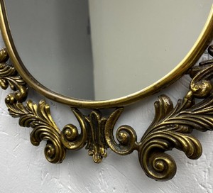 Vintage Italian metal mirror Victorian wall decor - <b>large</b> mirror - Product Image 3