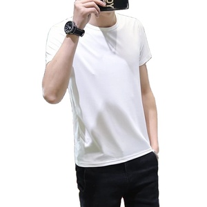 T-shirt décontracté anti-rétrécissement pour hommes, coupe ajustée, respirant, noir et blanc, OEM, T-shirt vierge standard teint en haut - Product Image 2