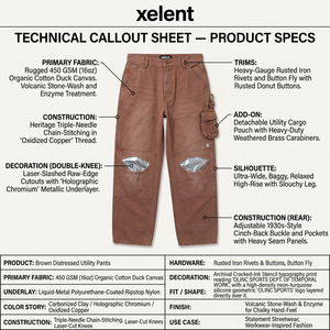 Pantalon de travail ample vintage personnalisé pour homme, en toile de coton biologique 450 GSM, à double genouillère, style urbain vieilli - Product Image 4