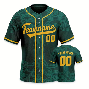 Camiseta de Béisbol de Tela Suave con Estampado Gráfico Verde Oscuro, Nueva Llegada, Personalizada, de Alta Calidad, Transpirable, 100% Poliéster, Impresión Digital - Product Image 1