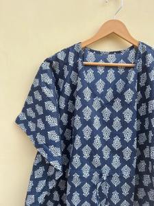 Vestido Kaftán Informal de Verano con Estampado Floral Tropical, sin Mangas, de Algodón, para Mujer, Playa, Islas del Pacífico, Rajasthan, Disponible - Product Image 2