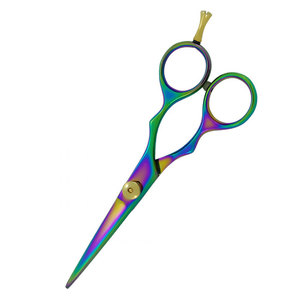 Ciseaux de coiffeur professionnels multicolores, tranchants, avec vis de réglage dorée, en acier inoxydable de qualité supérieure, couleur personnalisable, taille moyenne - Product Image 6