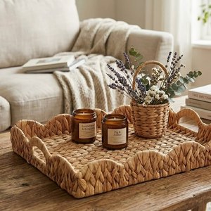 Handwoven Seagrass <b>Tray</b> Natural Woven Serving <b>Tray</b> for Home Kitchen and Table Decor Wholesale from Vietnam - Product Image 4