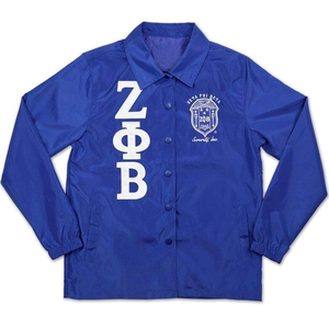 Zeta Phi Beta Autumn Fashionable Thin Vintage Denim <b>Coaches</b> Jacket-Athletic Stylish Breathable Eco-Friendly Windbreaker for Men - Product Image 2